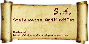 Stefanovits Arétász névjegykártya